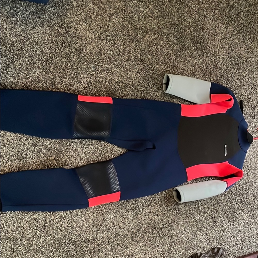 Blue and Pink Full-Length Wetsuit for Water Activities